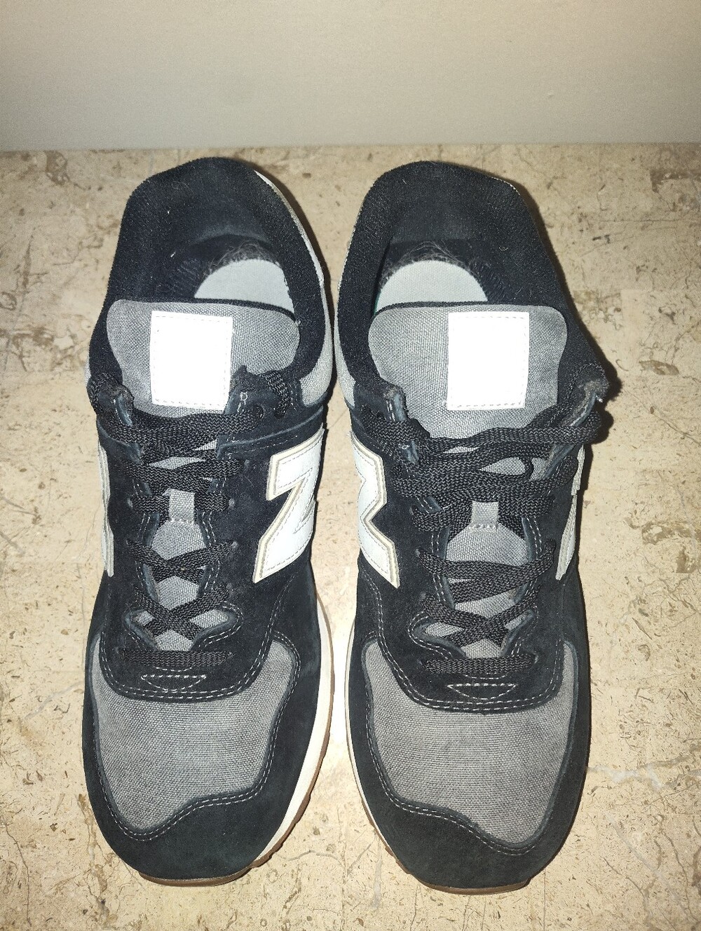 New Balance 574 Black and Gray Retro Runner Sneakers - Picture 7 of 10